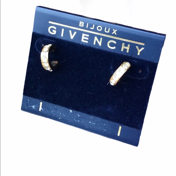 Vintage 1980s Givenchy Bijoux Earrings gold hoop - Picture 1 of 6